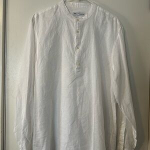 NWOT Zara White Men's Linen Shirt